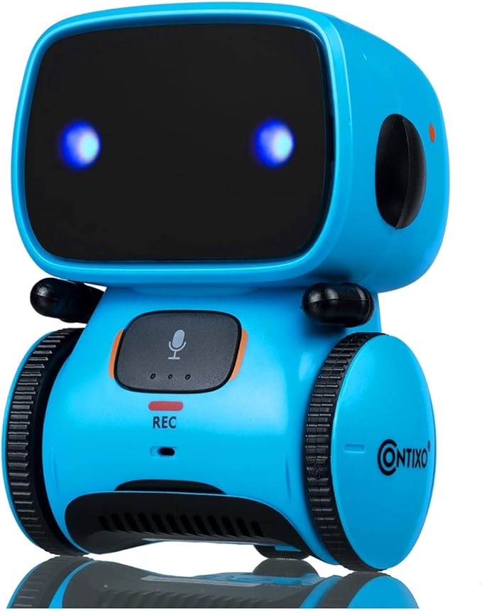 Contixo R1 Robot Toys for Kids 2 Pack Bundle - Smart Robot for Kids Voice Control Talking Dancing Learning Educational Toy for Boys Girls Toddlers Age 3-12 Years Old Birthday Gifts - Blue, Pink