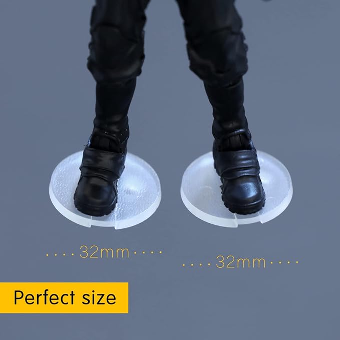 6inch Action Figure Display Stand with Peg, Clear Figuras Toy Organizer Support Stands Base Holder Accessories, Round, 28Pack