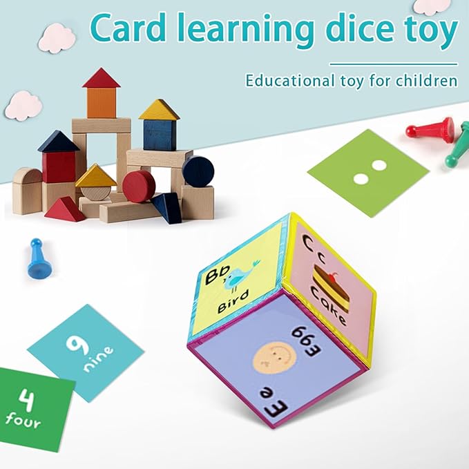 Learning Cubes Pocket Classroom DIY Education Playing Game Dices Teaching Stacking Blocks with 1Pcs Clear Pocket Playing Game Dices Soft Foam Cubes Learn