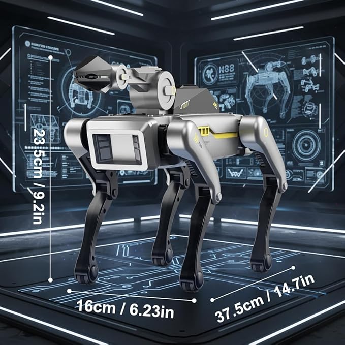 EVADA Smart Robot Dog Robotic Puppy Dog with Clamp Arm, 20+ Interactive Voice Commands Actions Programming AI for gripping STEM Pet, Durable Fast Rechargeable Companion for Kids Adults