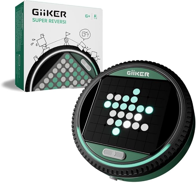 GiiKER Super Reversi - Electronic Strategy Board Game with AI Opponent, Smart Handheld Logic Puzzle & Brain Teaser for Kids and Adults, Portable Travel Toy with 3 Game Modes & 500 Challenges
