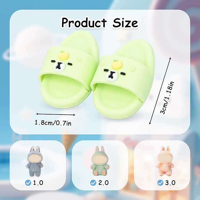 Summer Sandals for Dolls Open Toe Slippers, Cute Accessories Easter Gifts for Photography, Display & Collectors Age Limit 15+ Easter Gifts（Green）