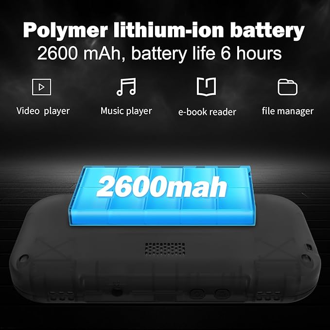 XU Mini M Retro Handheld Game Consoles, 2.8 inch IPS Screen, Built-in 128G TF Card, with 2600 mAh Battery Life 6 Hours with Case Black