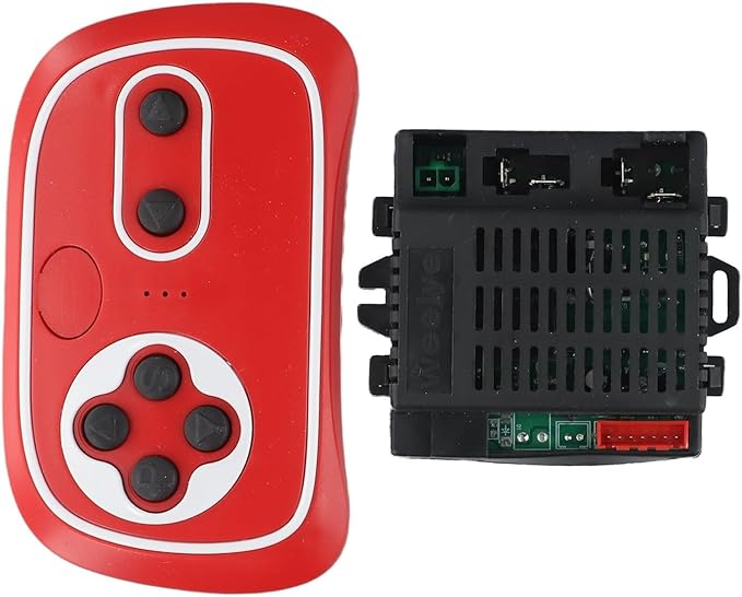 2.4G RC Remote Control Receiver 6V 12V 24V Electric Motor Controller Compatible for Children Electric Toy Car with Battery Installation Instructions(RX18 B 12V Full set red)