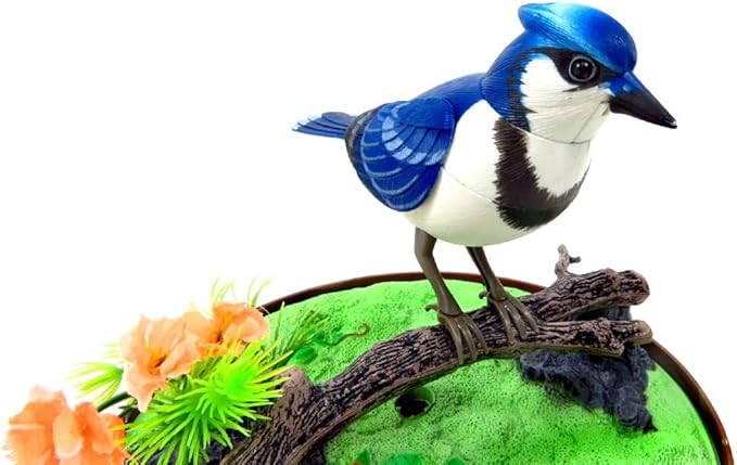 Generic A and E Imports - Singing & Chirping Bird in Cage - Realistic Sounds & Movements - Blue, AEIBC507D