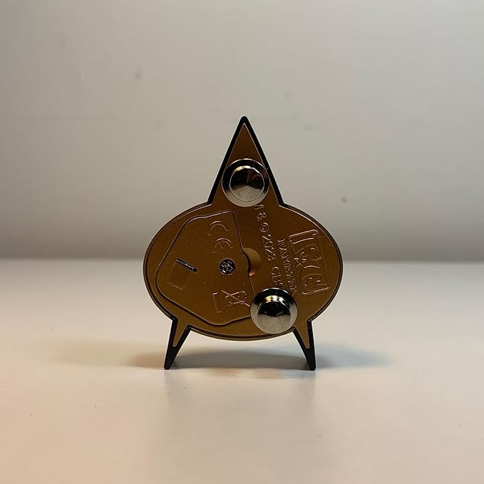 FAMETEK Star Trek The Next Generation Chirping Communicator Badge, TNG ComBadge NON BLUETOOTH Version, Star Trek Memorabilia, Gifts and Collectibles