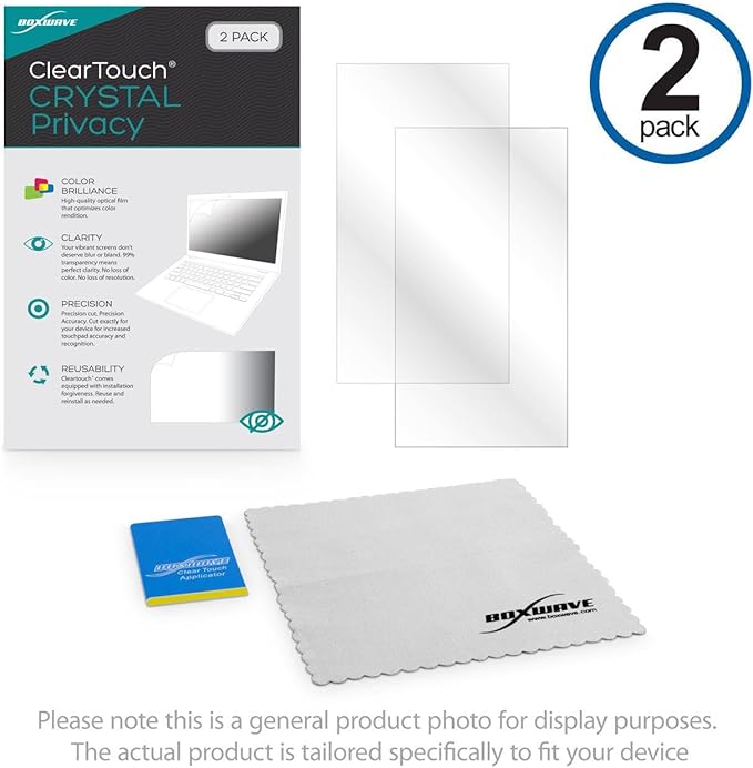 BoxWave Screen Protector Compatible with My Arcade Dig Dug Micro Player - ClearTouch Crystal Privacy (2-Pack), Privacy Screen Protector Flexible Film Clear