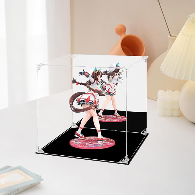 Acrylic Display Case for Collectibles Assemble Clear Acrylic Display Box with Mirrored Back, Alternative Glass Case for Action Figures Lego Model Doll Toys Display (12x12x12 inch, 30x30x30cm)