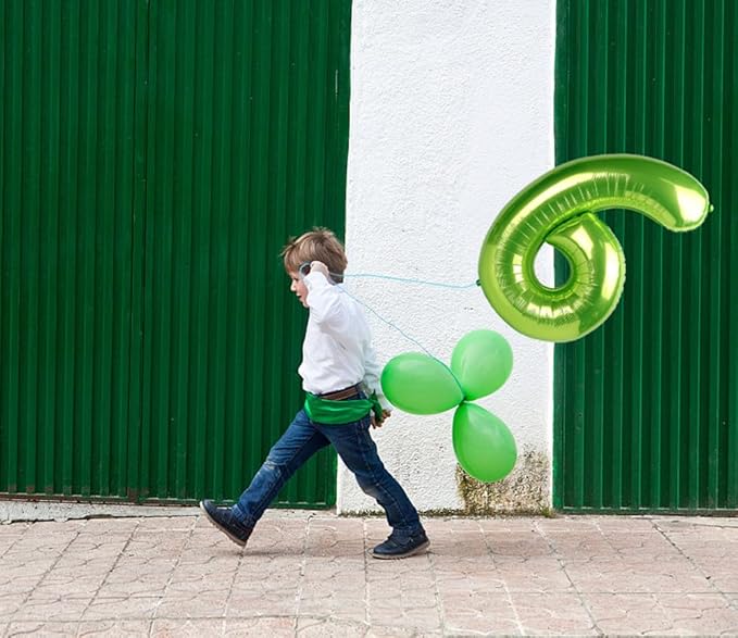 Number 6 Balloon 40 Inch, 6 7 Six Seven Birthday Decorations, 6th Birthday Balloon for Boy Girl, Light Green 16 60 61 65 Numbers Balloons Graduations Anniversary Supplies