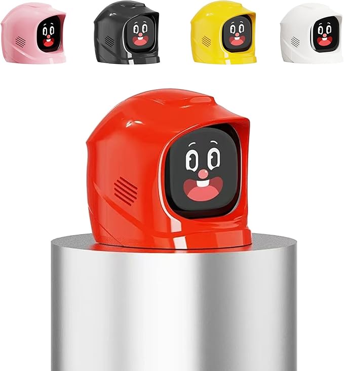 Smart Car Robot Dashboard AI Emotional Expression Dash Companion with 60 Cute Animated Expression Personalized Interior Style Center Console Decoration for All Cars, Interactive Driving Fun Gift(red)
