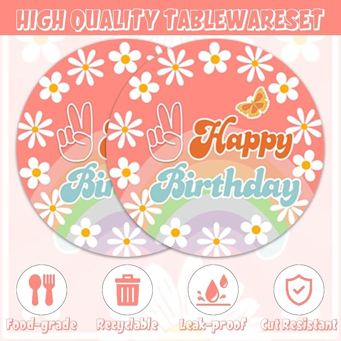 40Pcs Daisy Party Supplies Baby Shower Decorations Spring Birthday Plates and Napkins Daisy Birthday Party Decorations
