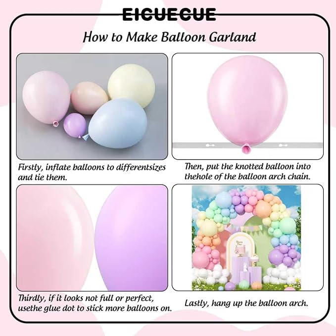 426Pcs Pastel Balloon Arch Kit - 7 Macaron Assorted Colors Balloon Garland Kit for Birthday Party Kids Girls Baby Shower Wedding Anniversary Pride Easter Rainbow Supplies Party Decorations