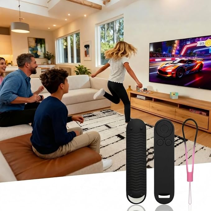 Silicon Cover for Nex Playground Game System Remote, Anti-Slip Shockproof Sleeve with 4 Pillars for Secure Placement, Dust & Water Resistant Protective Case with Lanyard-Black