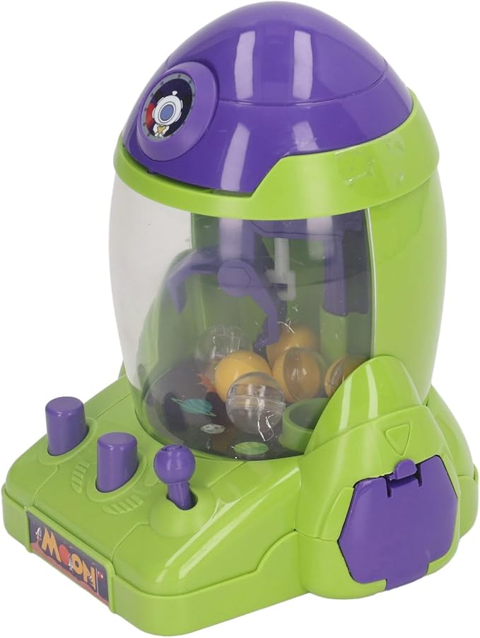 Portable Mini Space Rocket Claw Machine for Children, Colorful Tabletop Game Machine for Kids Interactive Play