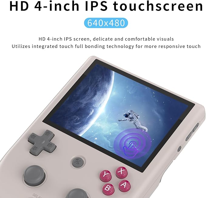 RG405V Handheld Game Console 4’’ IPS Touch Screen Android 12 Unisoc Tiger T618 64-bit Game Player Built-in 5500mAh Battery 128G TF Card with 3154 Games(RG405V Gray)