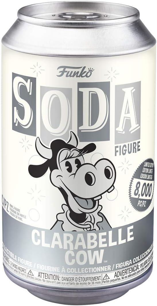 Funko Vinyl SODA, Disney, Clarabelle Cow, 1/6 Odds for Rare Chase Variant, Mickey Mouse, Collectable Vinyl Figure, Gift Idea, Official Merchandise, Toys for Kids & Adults, TV Fans