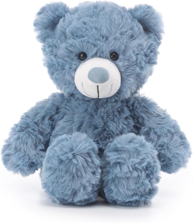 Apricot Lamb Navy Blue Flower Bear Stuffed Animals for Kids, Soft Cute Plush Toys for Baby Girl and Boy, 8 Inches