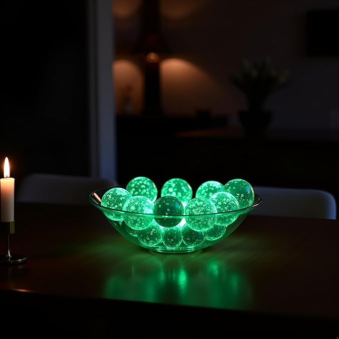 10Pcs Glass Marbles Glow in The Dark Multi-Color Luminous Marbles Marble Games and DIY Home Decoration Marble Runs Learning and Education (0.47 inch) (Green)
