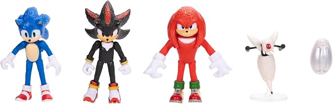 Sonic 3 Movie Action Figures 2.5-Inch Movie Collector Toy Figure Multi-Pack Includes Sonic Knuckles Shadow Buzz Bomber & Drone- Officially Licensed Toys