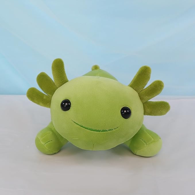 10.8 inch Plush Axolotl Stuffed Animal, Axolotl Plush Toys, Cute Stuffed Cotton Plush Pillow Kawaii Salamander Gifts for Girls & Boys, Plushies has (Green Axolotl Plush)
