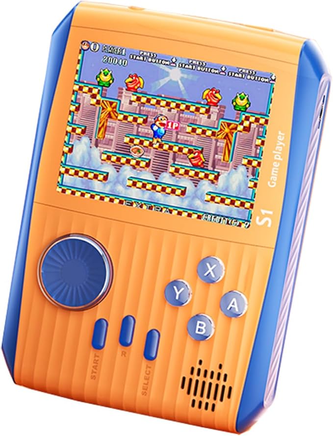 Portable Handheld Games Retro Mini Video Games，Handheld Game Console with 666 Classical FC Game 3.0" Color Screen，Birthday for Boys Girls and Adults (S1-Orange)