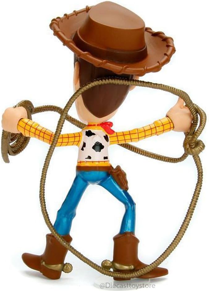 Metals 98346 Disney Pixar Toy Story Woody with Lasso Die Cast Collectible Toy Figure, 4", Yellow