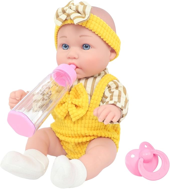 12″ Baby Doll and Accessories, 6 Pcs Realistic Baby Doll Play Set with Clothes for Toddlers -Gift Box