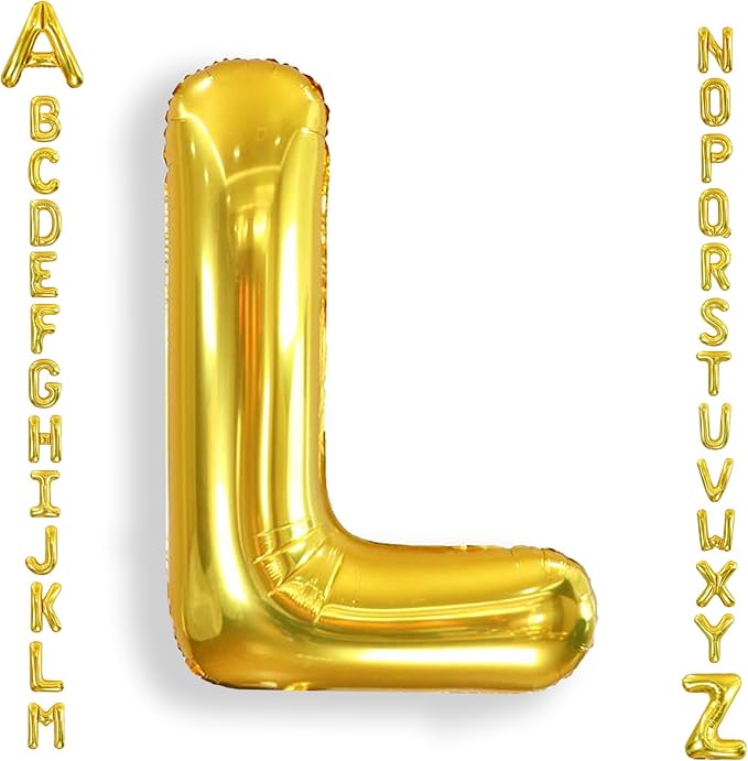 AULE 40 Inch Big Letter Balloon Gold L Large Foil Helium Alphabet Balloons A-Z for Birthday Anniversary Graduation New Year Party Decoration Supplies