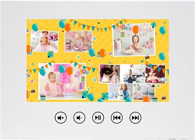 Baby Birthday Video Greeting Card – Personalized Photo Slideshow Gift – Sweet Keepsake for Young Children – 7-Inch LCD Display, 512MB Memory, Rechargeable Battery, Ready-to-Play Design