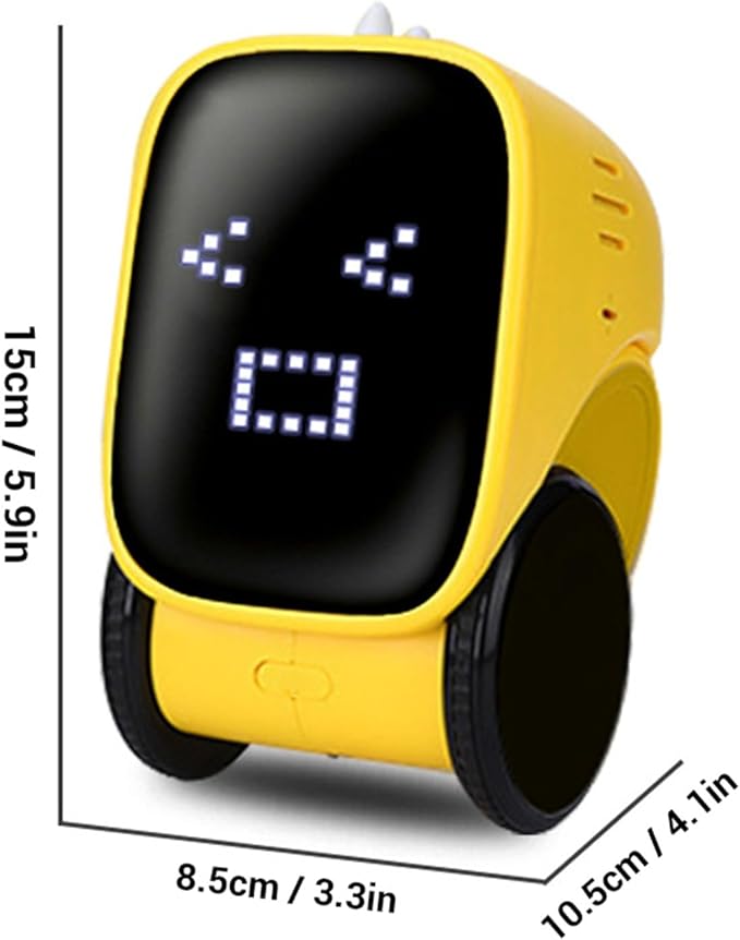 TOPINCN Smart Charging Robots for Kids, Interactive Smart Robotic with Touch Sensor for Boys Girls, Story Machine Remote Control Programming Toy for Early Education Learning (Yellow)
