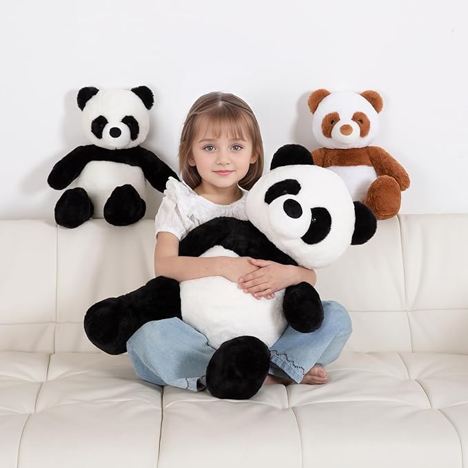 24" Giant Panda Bear Stuffed Animal Plush Toy Cute Soft Body Panda Pillow Kawaii Big Doll, Gift for Kids Boy Girl Birthday Valentines Christmas