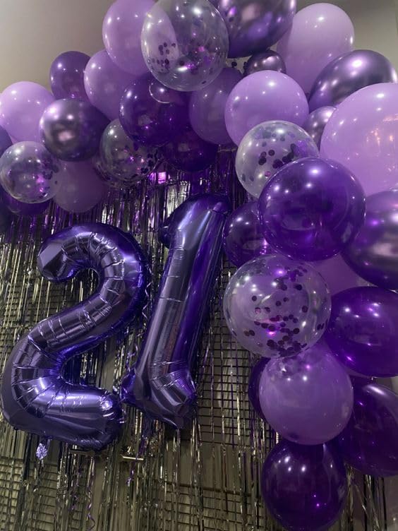Purple Number 14 Balloon 40 inch, 14 Number Balloons, 14th Purple Birthday Decorations, 14 Year Old Girls Boys Party Supplies