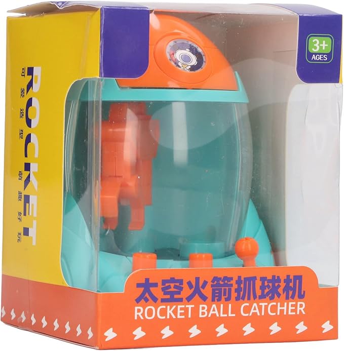 Portable Mini Space Rocket Claw Machine for Children, Colorful Tabletop Game Machine for Kids Interactive Play