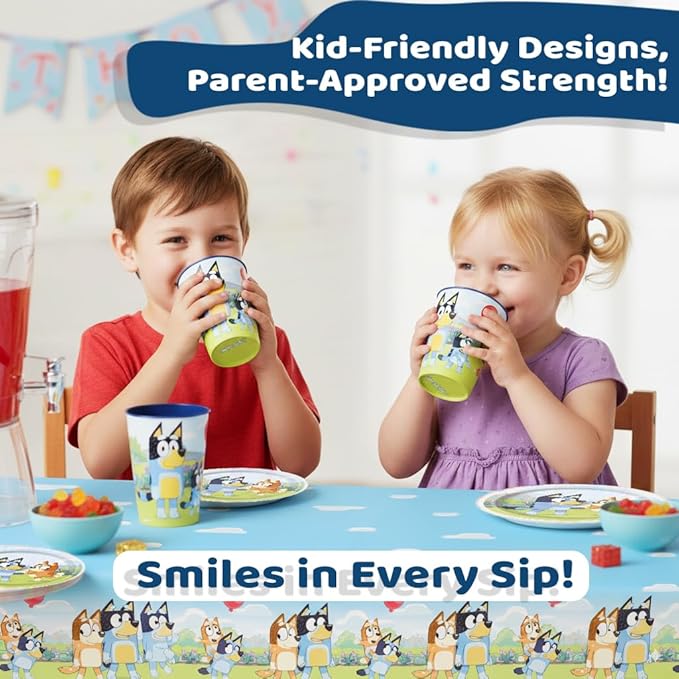 Unique Bluey 12 Pack 16 oz Plastic Reusable Favor Cups – Birthday Party Supplies, Goodie Bag Favors, Kids’ Drinkware & Take-Home Gifts