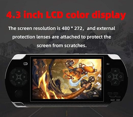 HLF Video Game Console 4.3 inch 8GB Built-in 2000 Retrp Classic Games for Multiple Simulators Game can save multiple progress Video/Music/E-Book Portable Console Gift for Boyfriend/children(Black)