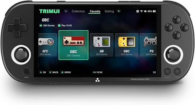 Smart Pro Handheld Game Console, Mini Game Player Compatible with More Than 20 formats of Games and 5 inch IPS High-Definition Screen, Portable Video Game Console (Black 128G)