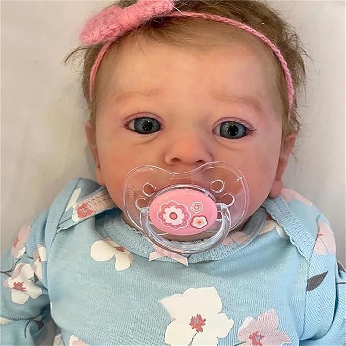 Lifelike Reborn Baby Dolls Girl - 18 Inch Baby Doll Realistic Newborn Girl Silicone, Cloth Body Adorable Reborn Baby Doll Real Life Babies Reborn Doll Toys with Accessories Birthday Gift for Kids