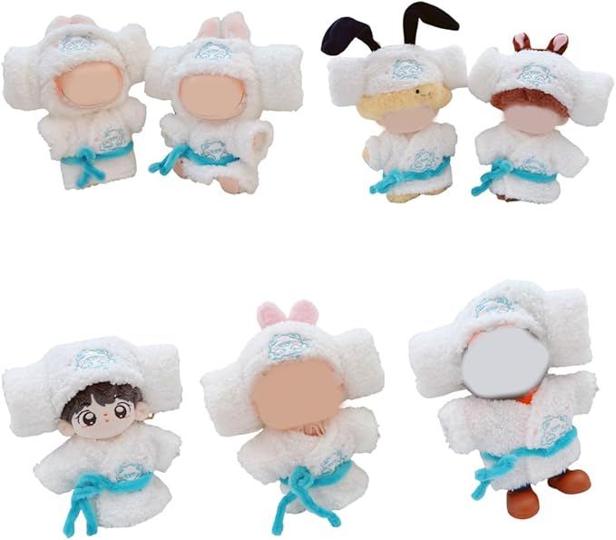 Clothes for 15/17cm Doll (No Doll), Fashion Outfit Set - Headscarf + Bathrobe, Cute Dress Up Accessories (Bathrobe)