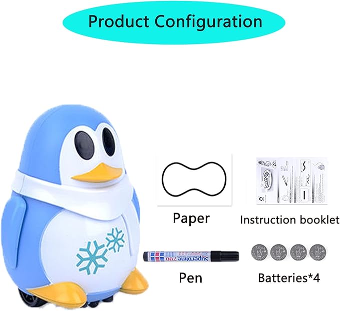 Mini Induction Robot Penguin Interactive Toys - Follow Black Lines & LED Lights - Educational Children's Gift