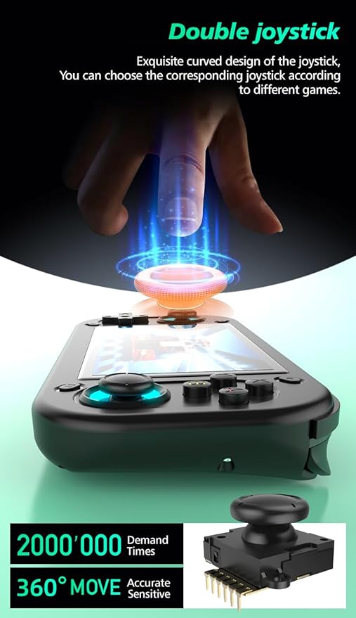 R43S Handheld Game Console,14000 HD Games Mini Retro Gaming Console,4.3-Inch IPS Screen,Built in 20 Emulators,64GB SD Card,28000mAh Battery，Birthday Gift (White)