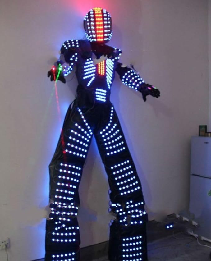 LED Robot Costume Suit Illuminated Party Dance RGB Luminous Armor Bar Light Show Dance LED Night Lights Clothing