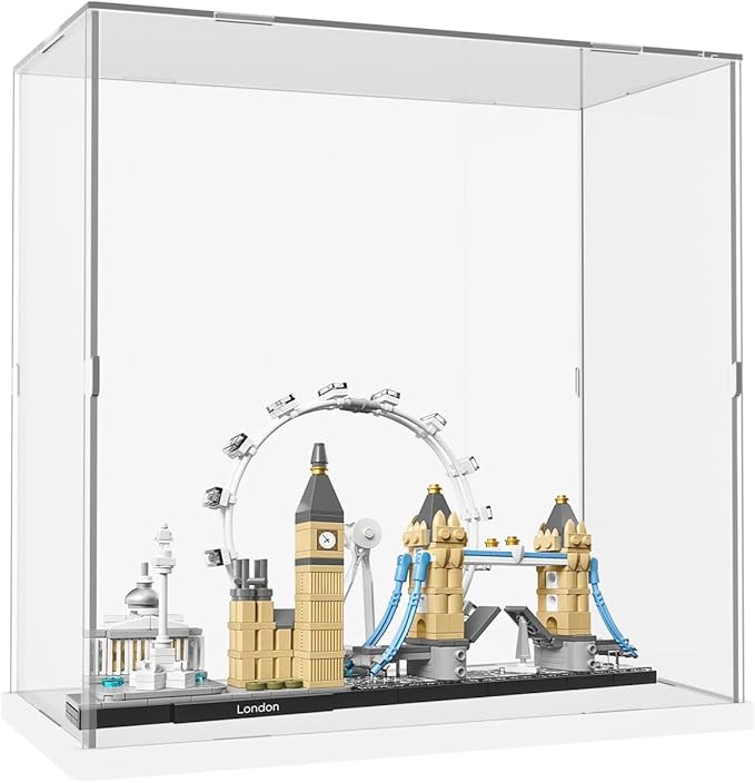 Acrylic Display Case Clear Display Box for Lego New York City Model Kit 21028, Lego Architecture Paris Model 21044, Assemble Showcase Dustproof Collectibles Storage Acrylic Boxes (11.8x5.9x11.8 inch)