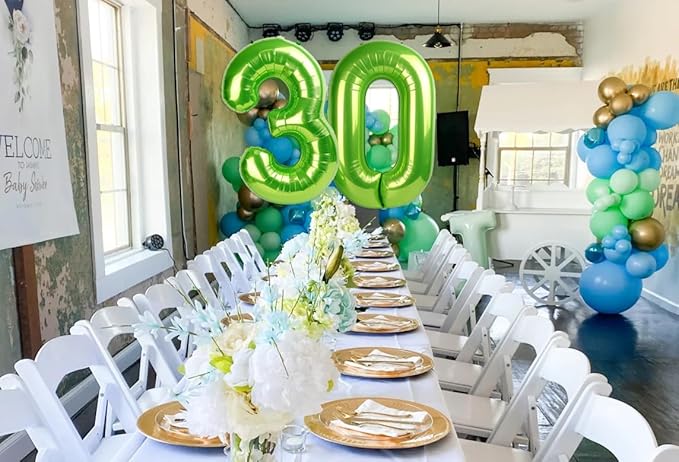 Number 6 Balloon 40 Inch, 6 7 Six Seven Birthday Decorations, 6th Birthday Balloon for Boy Girl, Light Green 16 60 61 65 Numbers Balloons Graduations Anniversary Supplies