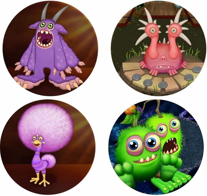 Monster Party Favors Monster Party Supplies Include 12 Bracelets-50 Stickers-12 Button Pins-12 Keychain for Monster Party Decorations…