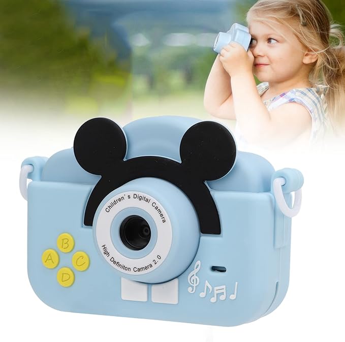 Upgrade Kids Selfie Camera, Children Camera 1080P 2 Inch HD Digital Video Camcorder, Christmas Birthday Gift for Toddler Age 3-9 Years Old Boys Girls Electronic Mini Camera Best Preschool Toys (Blue)