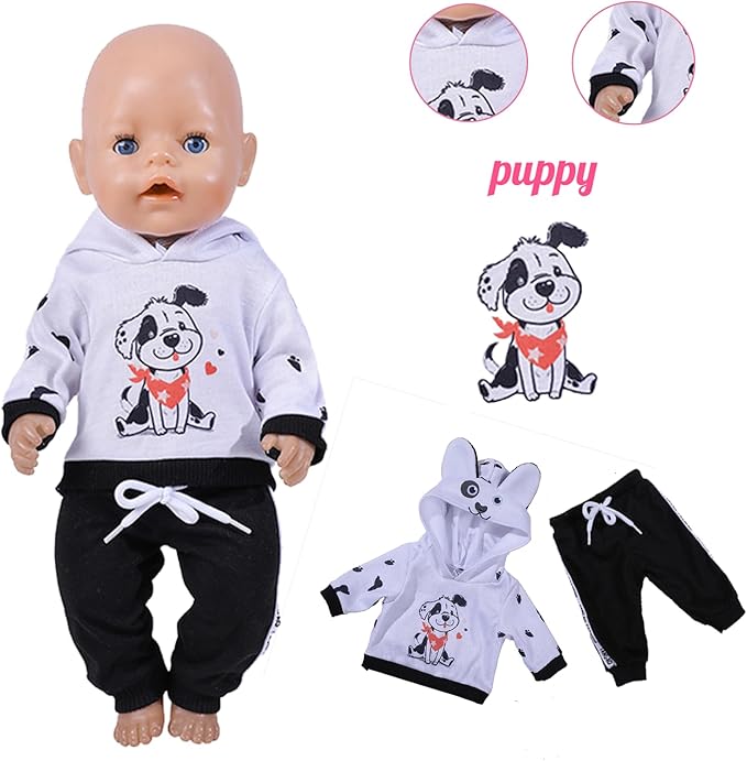 14-18 Inch Baby Doll Clothes 5 Sets Accessories Dress with Hats Socks for New Born 43cm Toy Baby Doll 14-16 Inch/15 Inch/18 Inch/Girl&Boy