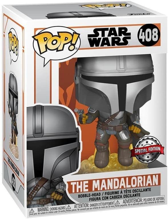 Funko POP! Star Wars #408 - The Mandalorian [Flying with Blaster] Exclusive