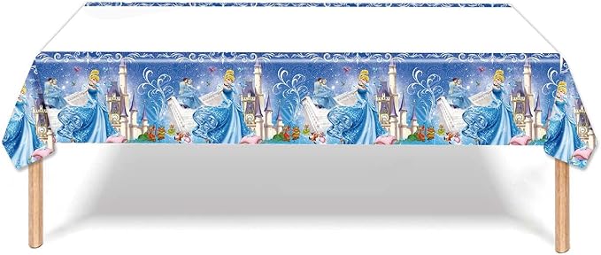 41Pack Cinderella Party Supplies include 7"10Pcs and 9" 10Pcs plates, 20 napkins Tablecloth for Cinderella birthday party decoration