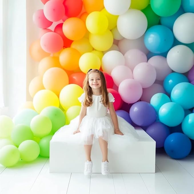 Rainbow Balloons 60 Pcs 12 Inch Latex Colorful Balloons for Balloon Garland or Arch as Birthday Party Baby Shower Wedding Party Decoration
