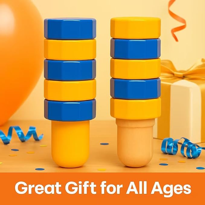 Handheld Wooden Balancers- Wooden Balance Challenge Set for Kids & Adults, Hand Eye Coordination Game, Sensory Motor Skills, Creative Play, Stress Relief Fidget Gift for Holiday/Party (B)